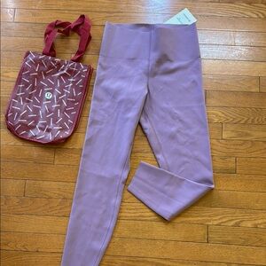 New Lululemon glow up HR tight 25’ with Tote Bag